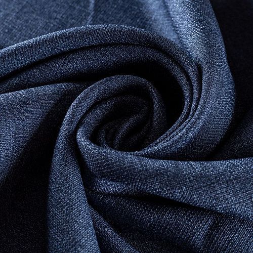 Ткань портьерная лен h-295 см 05-02-00474 темно-синий однотонный