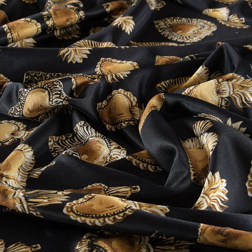 Трикотаж 056-11731 черный принтованный