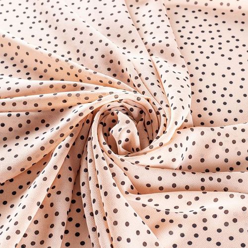 Креп-шифон 027-01871 персиково-бежевый принтованный