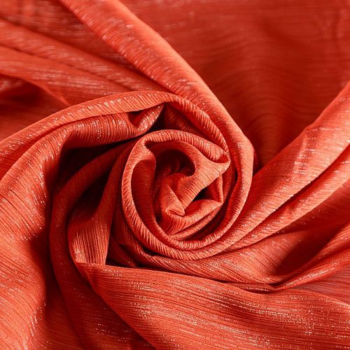 Шифон-жатка с люрексом 068-07207 терракотовый однотонный