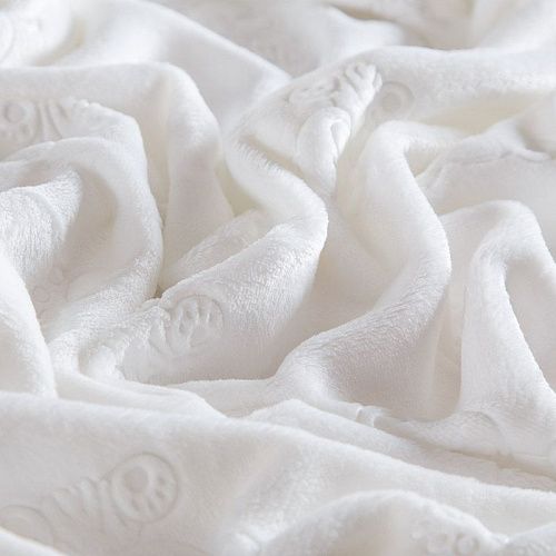 Флис-мех 061-15480 белый с тиснением