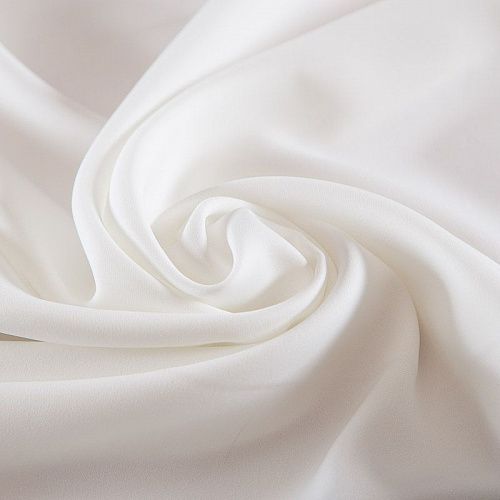 Креп 026-18686 теплый белый однотонный