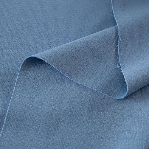 Креп двойной 026-19226 голубой однотонный