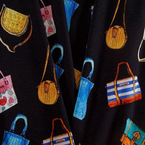 Трикотаж 056-14804 черный принтованный