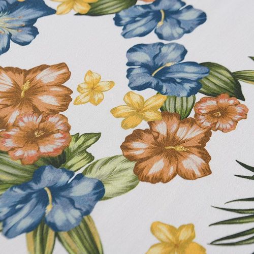 Коттон стрейч 063-12218 молочный принтованный