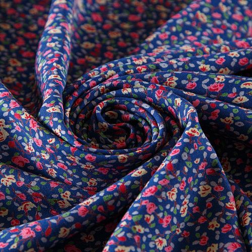 Штапель 069-13568 сине-фиолетовый принтованный