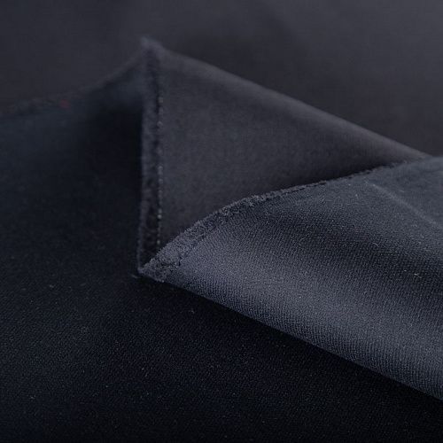 Ткань костюмная дублированная 025-19817 черный однотонный