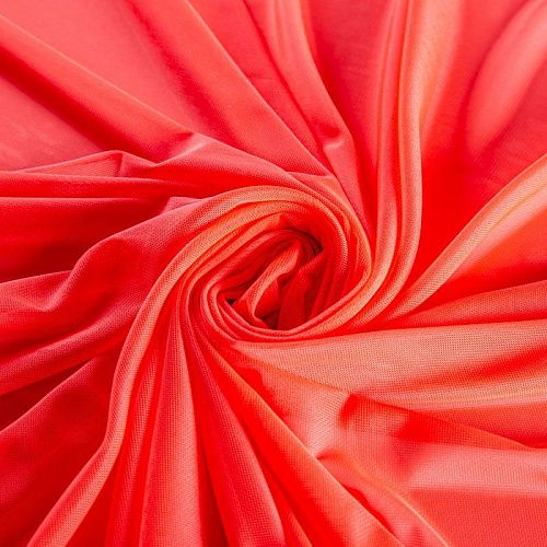 Сетка трикотажная 050-02090 кораллово-красный однотонный