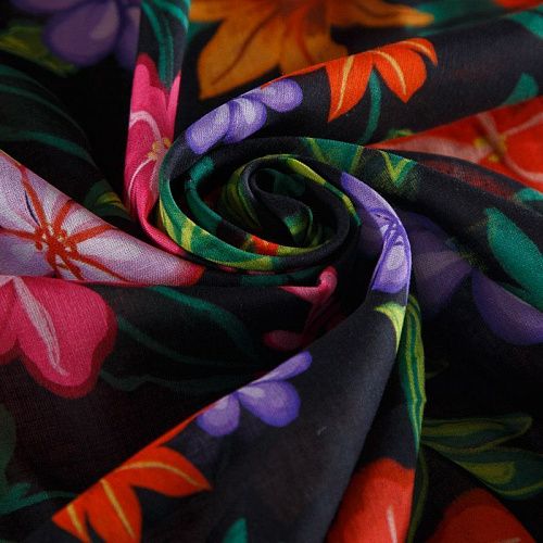 Батист 003-16460 черный принтованный