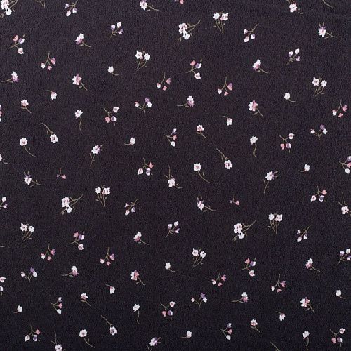 Креп-шифон 027-01447 черный принтованный