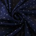 Шифон шелковый 068-12254 темно-синий принтованный