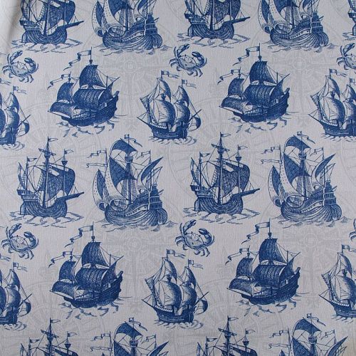 Ткань портьерная H-280 см 19-02-15857 белый принтованный