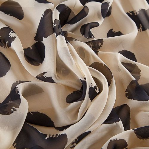 Креп-шифон 027-17946 телесный принтованный