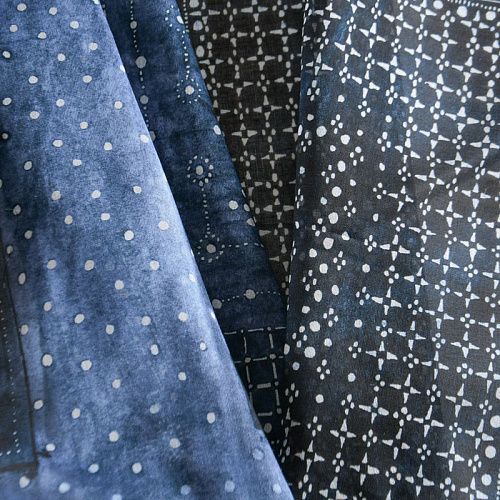 Батист 003-12224 синий принтованный