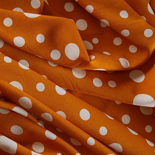 Вискоза "Лоренцо" стрейч 036-17633 апельсиновый принтованный