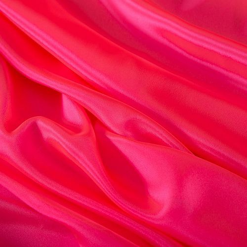 Перл шифон 068-19401 розовый неон однотонный