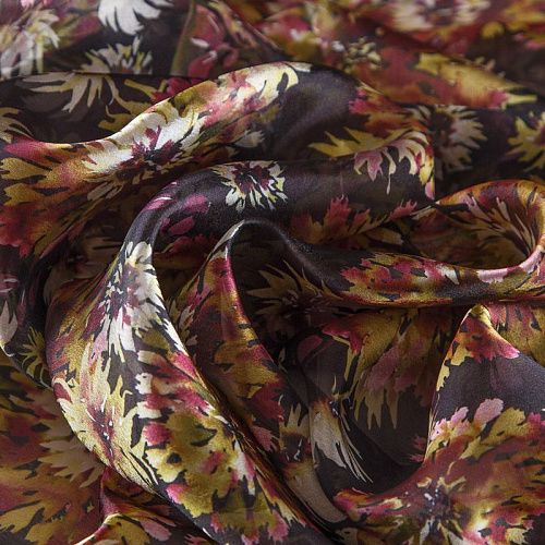 Шифон 068-17411 черный принтованный