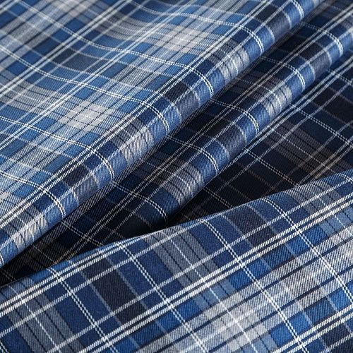 Ткань костюмная 025-05716 серо-синий клетка