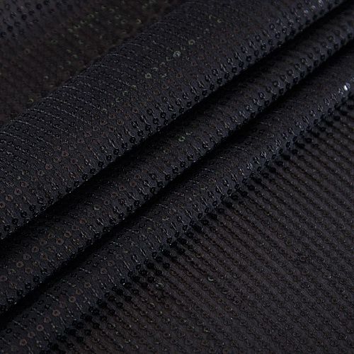 Пайетки на шелковом шифоне 055-16854 черный