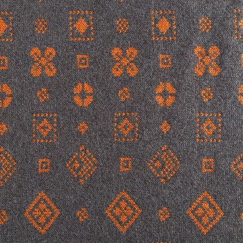 Трикотаж 2-х сторонний вязаный 056-05819 серо-оранжевый