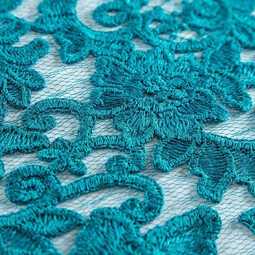 Гипюр на сетке К19-706 бриллиантовая зелень