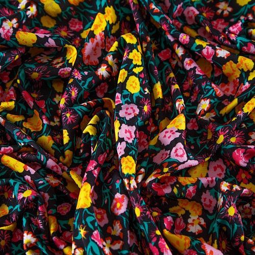 Трикотаж 056-12359 черный принтованный