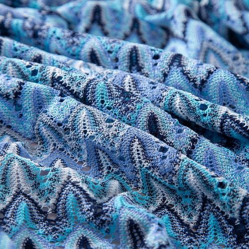 Трикотаж ажурный Missoni 056-20086 голубой мультиколор