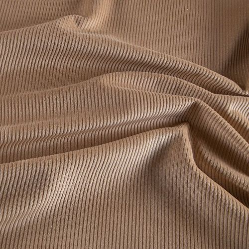 Вельвет стрейч 008-20017 бежевый однотонный