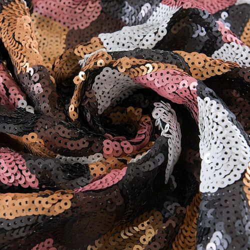 Пайетки на сетке 055-11778 мультиколор