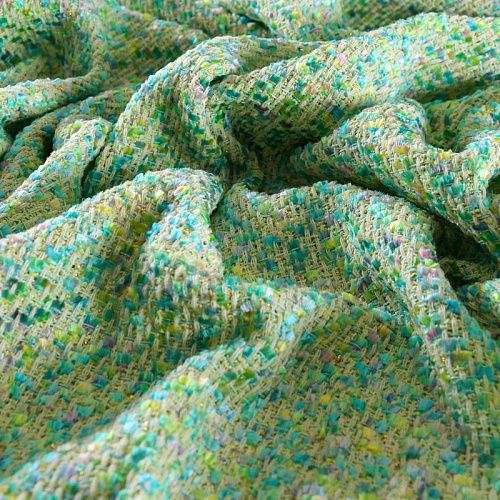 Твид шанель 052-11684 зеленый/бирюзовый