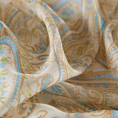 Шифон 068-17371 разбеленный желтый принтованный