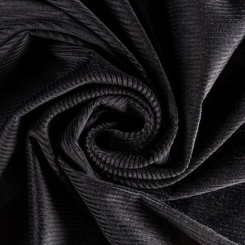 Вельвет К29-611 черный однотонный