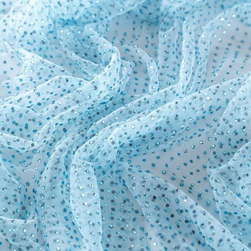 Фатин со стразами 058-10019 голубой 