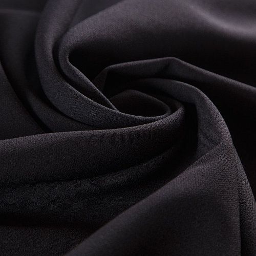 Креп стрейч 026-17199 черный однотонный