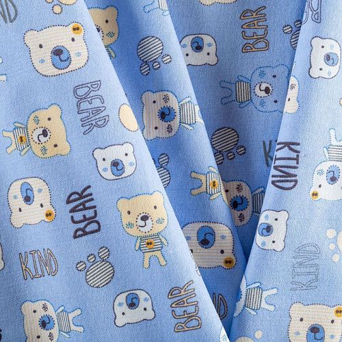 Фланель 060-03544 голубой принтованный