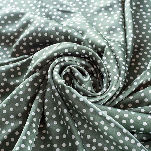 Шелк синтетический 065-01320 хвойный зеленый принтованный