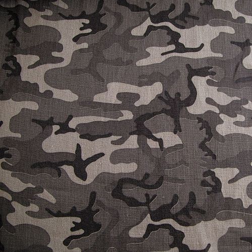 Лен натуральный 035-14432 серо-бежевый принтованный