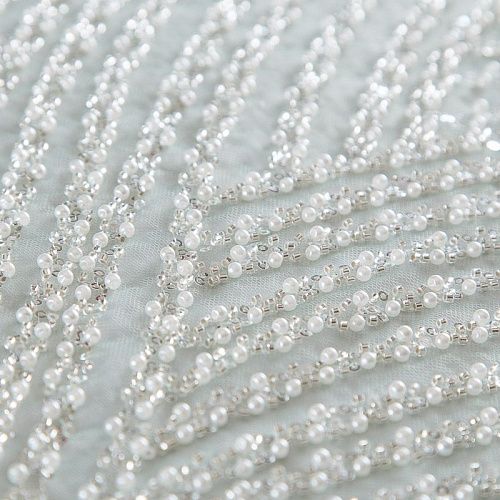 Сетка с бисером и пайетками 050-17747 мятный