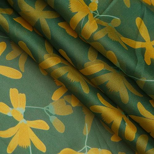 Шифон 068-17378 зеленый принтованный