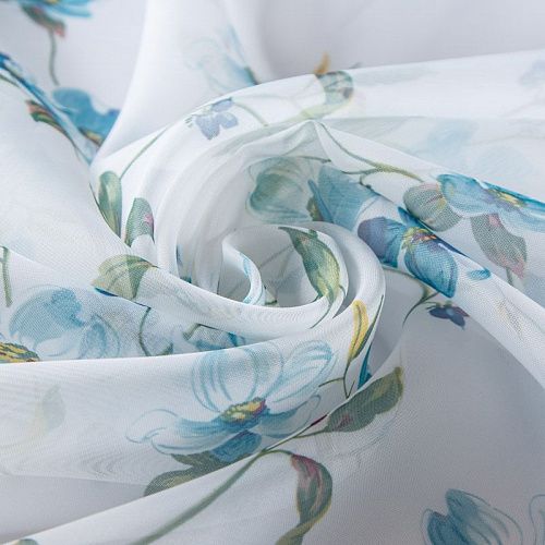 Тюль вуаль 03-01-13167 белый принтованный