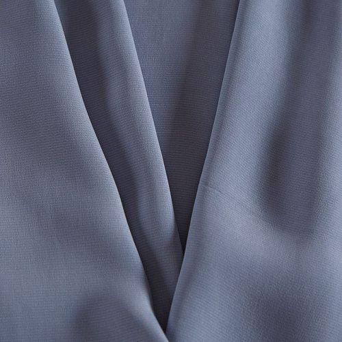 Крепдешин шелковый 028-14695 голубовато-серый однотонный