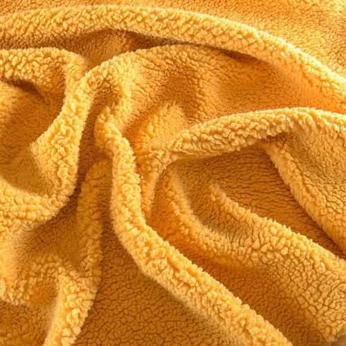 Мех искусственный 037-11891 желтая охра однотонный