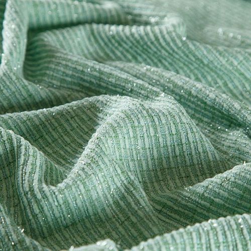 Твид шанель 052-15611 морской зеленый однотонный