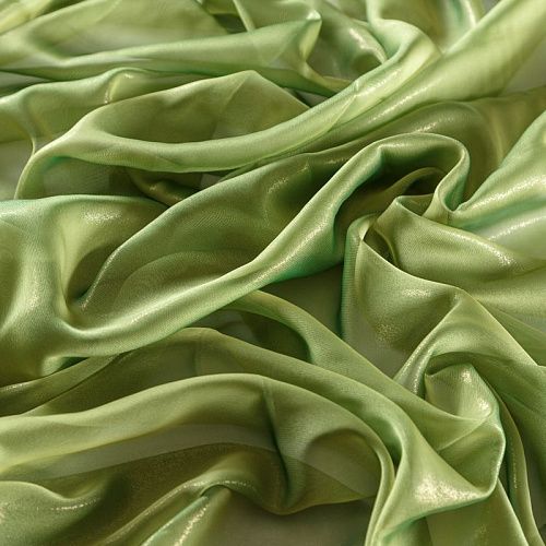 Шифон с напылением 068-09625 лаймовый однотонный