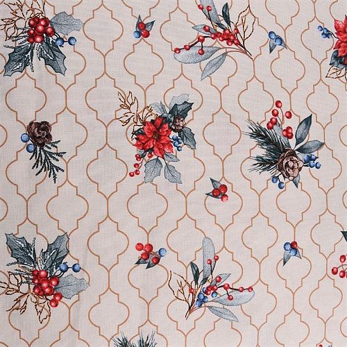 Рогожка 048-11024 бежевый принтованный