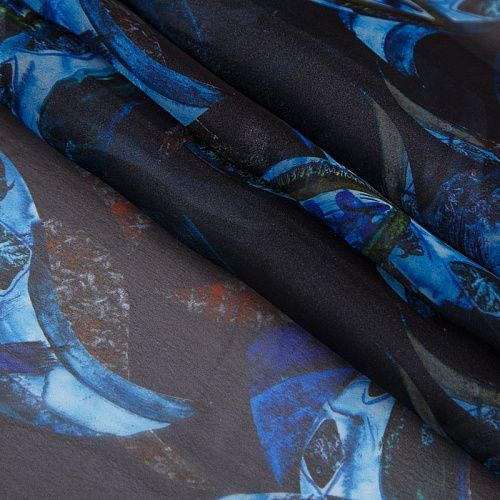 Шифон 068-17400 черный принтованный