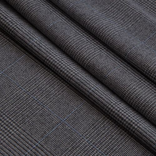 Ткань костюмная стрейч 025-16718 серый клетка