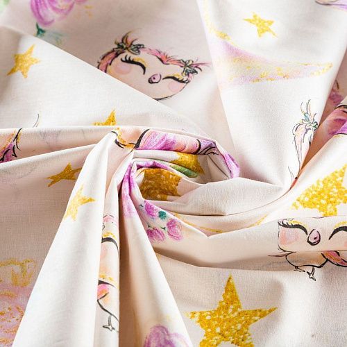 Перкаль 007-03506 кремовый принтованный