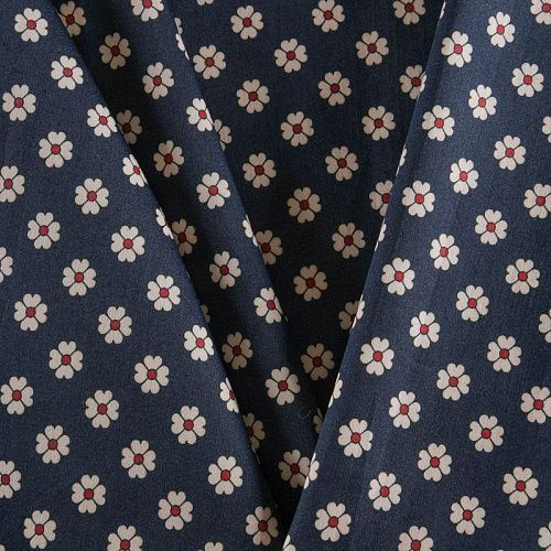 Коттон стрейч 063-11956 темно-синий принтованный