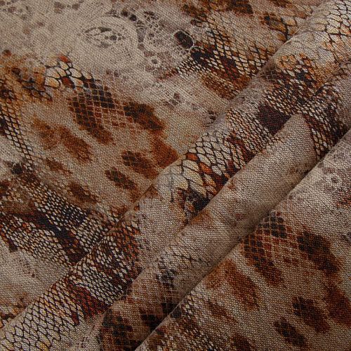 Лен натуральный Salvatore Ferragamo 035-16965 серо-бежевый принтованный